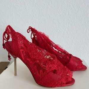 Vicente Rey Handmade Red Luxury Women Shoes. Size EU 40 US 10.
